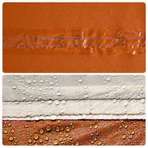 Kempingový větrolam šedý a oranžový 344x120 cm nepromokavá - obrázek 10