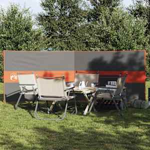 Kempingový větrolam šedý a oranžový 344x120 cm nepromokavá - obrázek 1