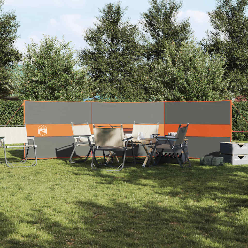 vidaXL Paravan de camping, gri/portocaliu, 490x123 cm, impermeabil