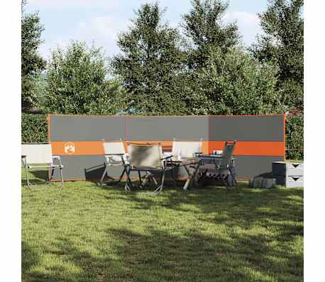 vidaXL Brise-vent de camping gris et orange 490x123 cm imperm&eacute;able