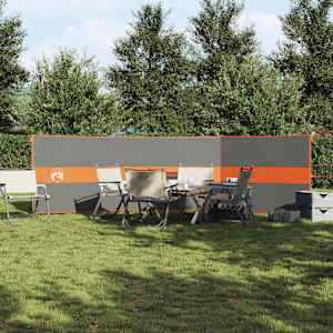 vidaXL Brise-vent de camping gris et orange 490x123 cm imperm&eacute;able