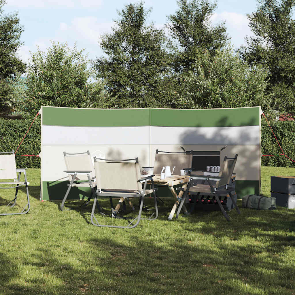vidaXL Paravan de camping verde 340x130 cm impermeabil
