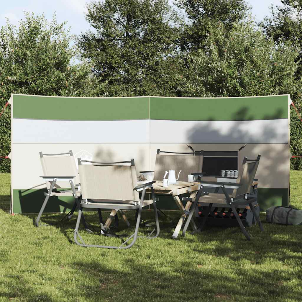 vidaXL Paravan de camping verde 340x130 cm impermeabil