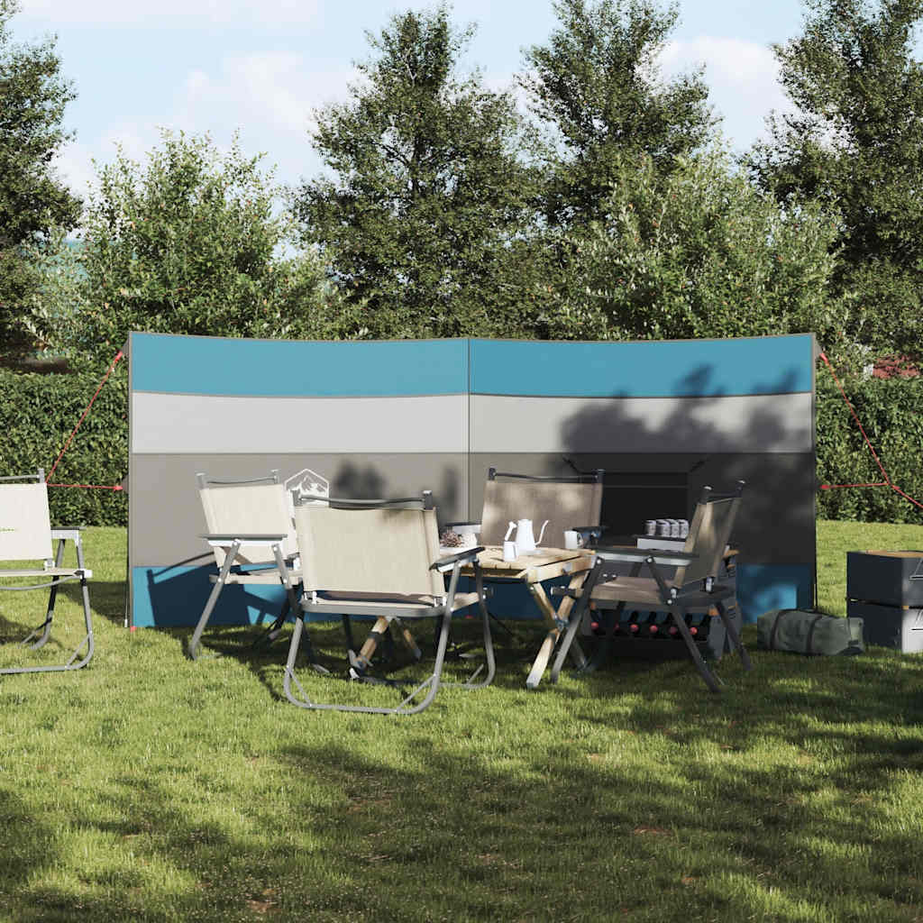 vidaXL Camping Tuulensuoja Sininen 340x130 cm Vedenpitävä
