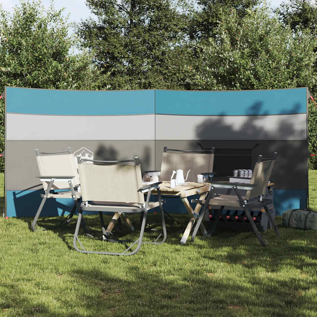 vidaXL Paravan de camping, albastru, 340x130 cm, impermeabil