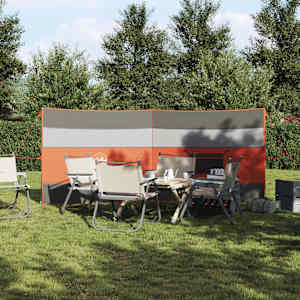 Kempingový větrolam šedý a oranžový 340x130 cm Vodotěsný - obrázek 3