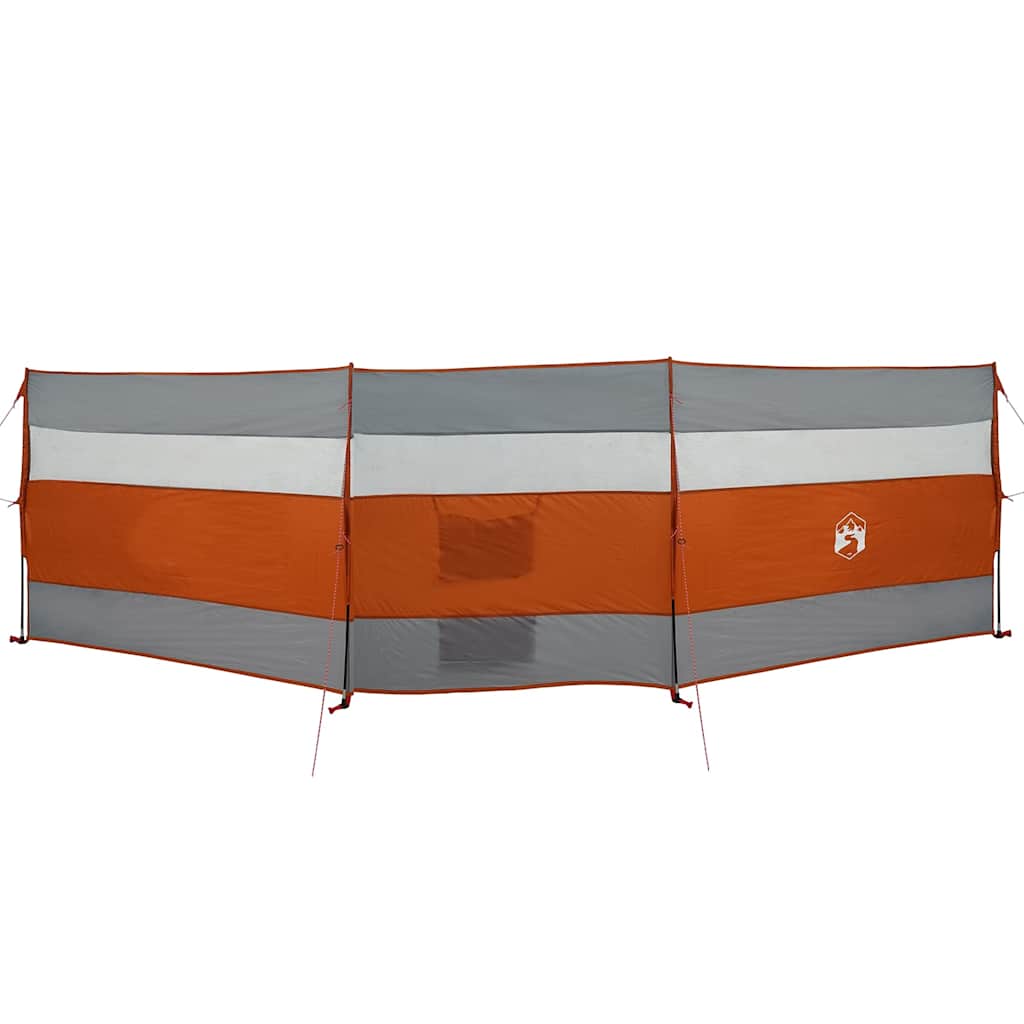 vidaXL Kempingový větrolam šedý a oranžový 508x130 cm nepromokavá