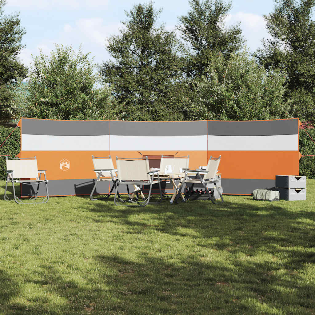 vidaXL Paravan de camping, gri/portocaliu, 508x130 cm, impermeabil