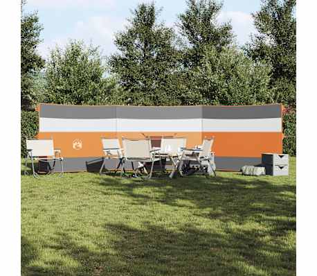 vidaXL Windscherm camping waterdicht 508x130 cm grijs en oranje