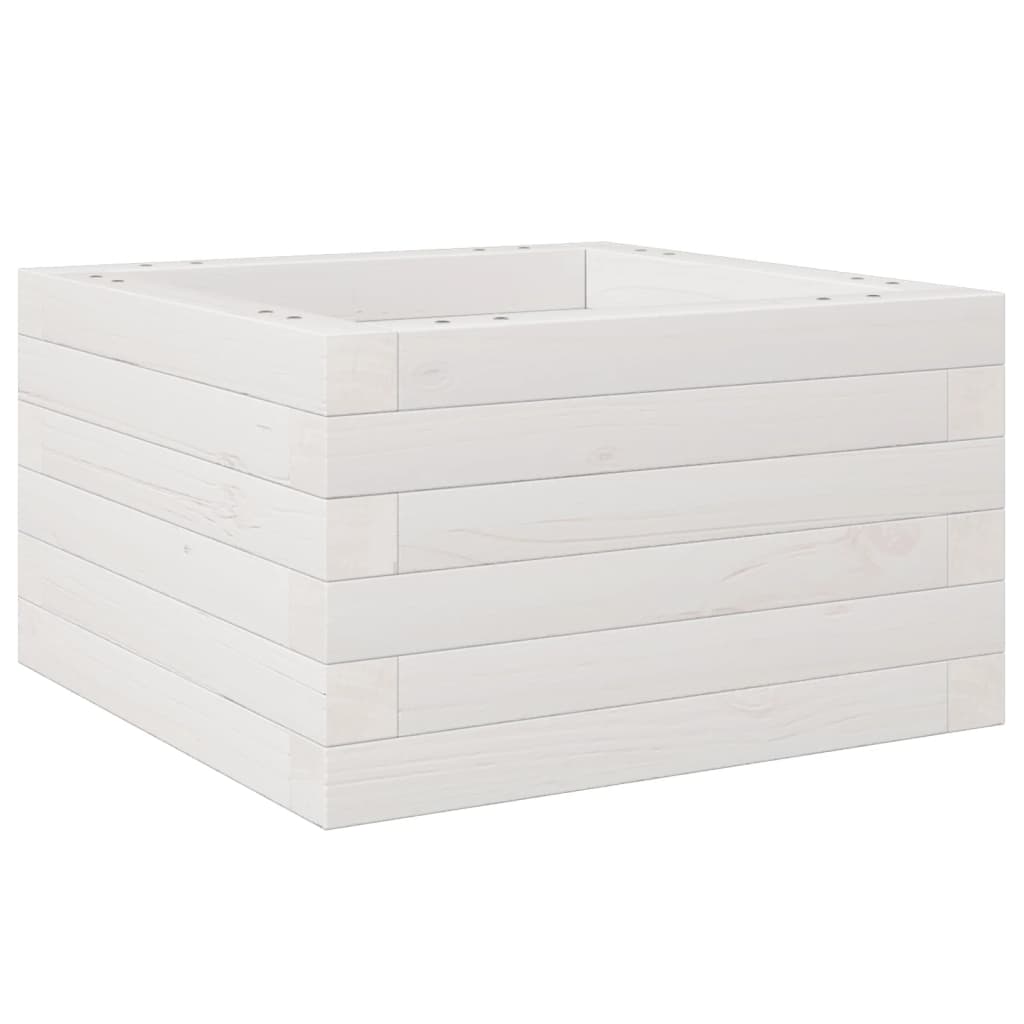 vidaXL Zahradní truhlík bílý 40 x 40 x 23 cm masivní borové dřevo