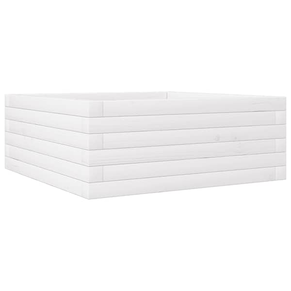 vidaXL aia taimekast, valge, 60 x 60 x 23 cm, toekas m&auml;nnipuit