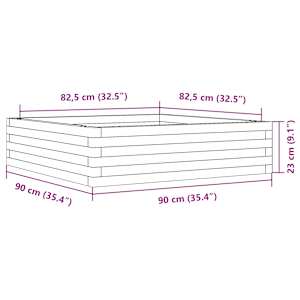 Zahradní truhlík 90 x 90 x 23 cm masivní borové dřevo - obrázek 10