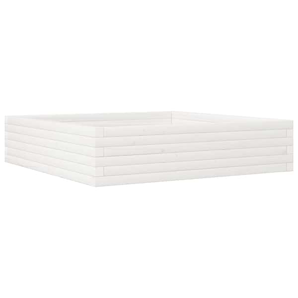 vidaXL aia taimekast, valge, 100x100x23 cm, toekas m&auml;nnipuit