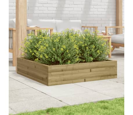 vidaXL Garden Planter 100x100x23 cm Impregnated Wood Pine