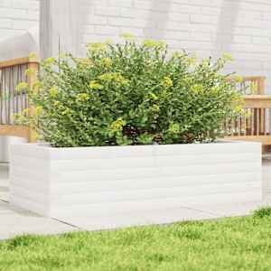 Vrtno cvetlično korito belo 90x40x23 cm trdna borovina