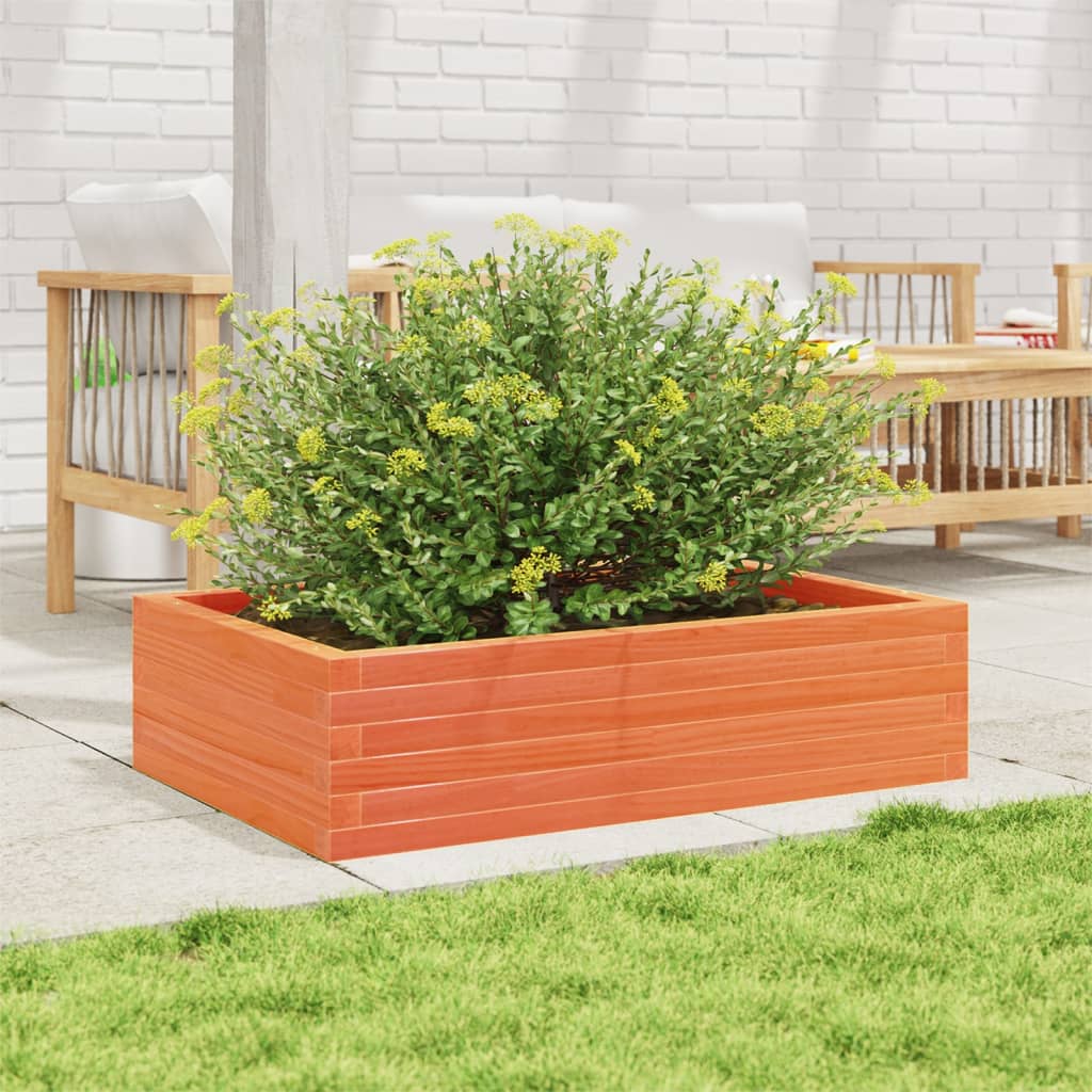 vidaXL Plantenbak 90x60x23 cm massief grenenhout wasbruin afbeelding