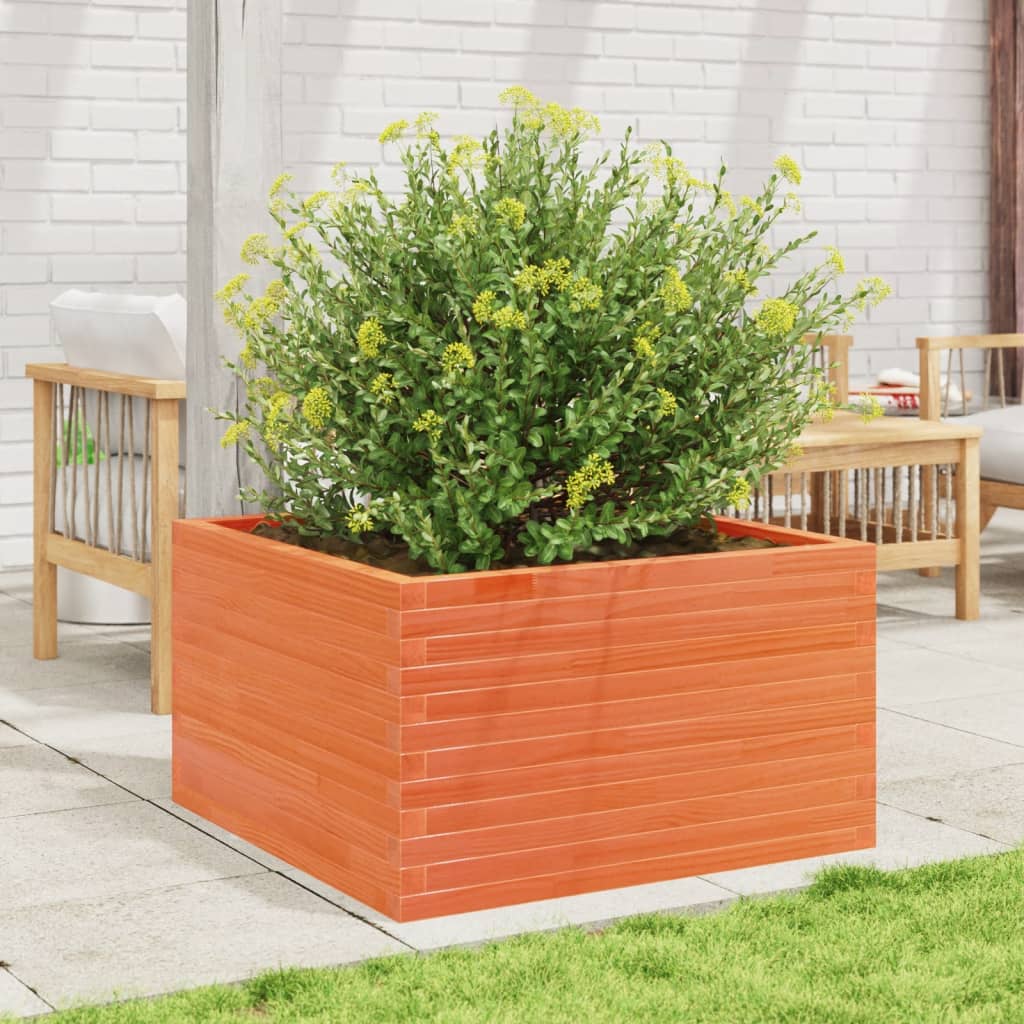 vidaXL Plantenbak 80x80x45,5 cm massief grenenhout wasbruin afbeelding