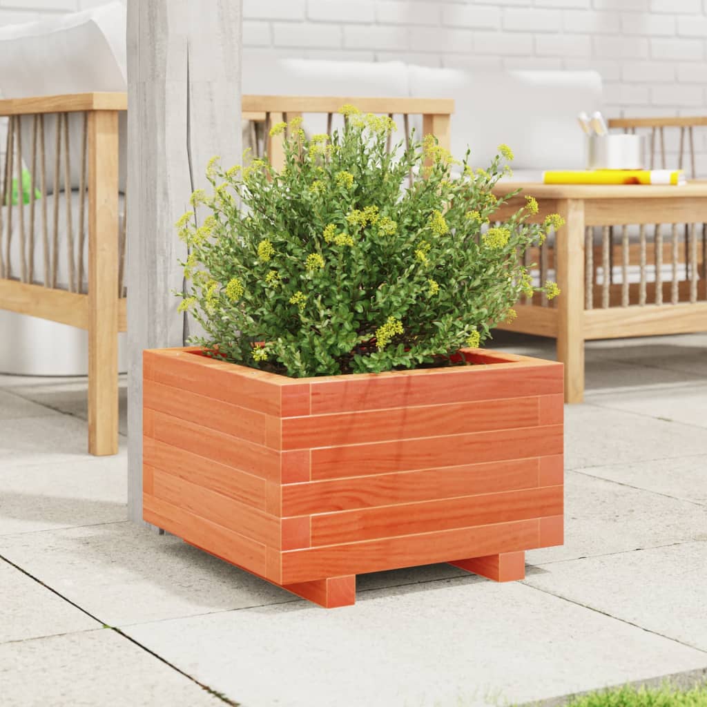 vidaXL Plantenbak 40x40x26,5 cm massief grenenhout wasbruin afbeelding