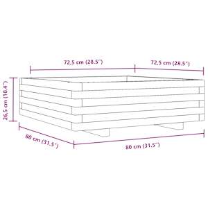 Zahradní truhlík 80 x 80 x 26,5 cm masivní borovice - obrázek 10