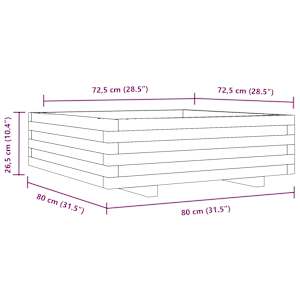 Zahradní truhlík 80 x 80 x 26,5 cm impregnované borové dřevo - obrázek 10