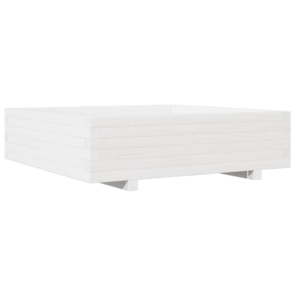 vidaXL aia taimekast, valge, 90 x 90 x 26,5 cm, m&auml;nnipuit