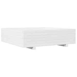 Zahradní truhlík bílý 90 x 90 x 26,5 cm masivní borové dřevo - obrázek 2
