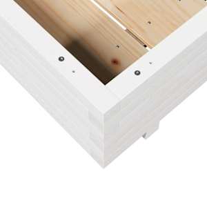 Zahradní truhlík bílý 90 x 90 x 26,5 cm masivní borové dřevo - obrázek 8