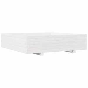 Zahradní truhlík bílý 100 x 100 x 26,5 cm masivní borové dřevo - obrázek 7