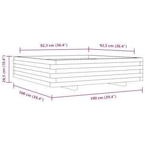 Zahradní truhlík 100 x 100 x 26,5 cm impregnované borové dřevo - obrázek 10