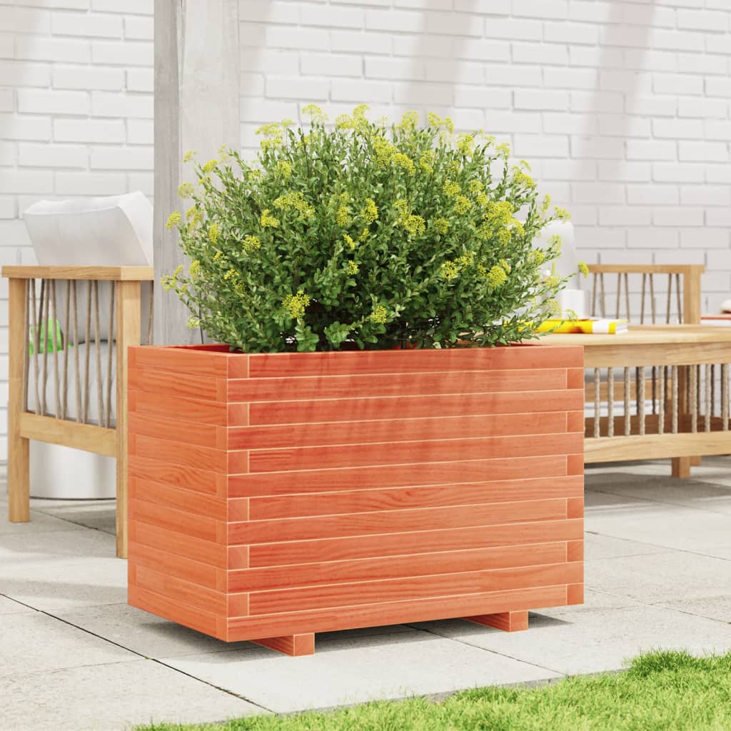 vidaXL Plantenbak 70x40x49,5 cm massief grenenhout wasbruin afbeelding
