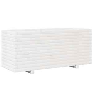 Zahradní truhlík bílý 110 x 40 x 49,5 cm masivní borové dřevo - obrázek 2