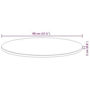 Stolní deska kulatá Ø 80 x 2 cm masivní akáciové dřevo - obrázek 9