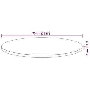 Stolní deska kulatá Ø 70 x 2 cm masivní akáciové dřevo - obrázek 9