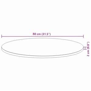 Stolní deska kulatá Ø 80 x 2 cm masivní akáciové dřevo - obrázek 9