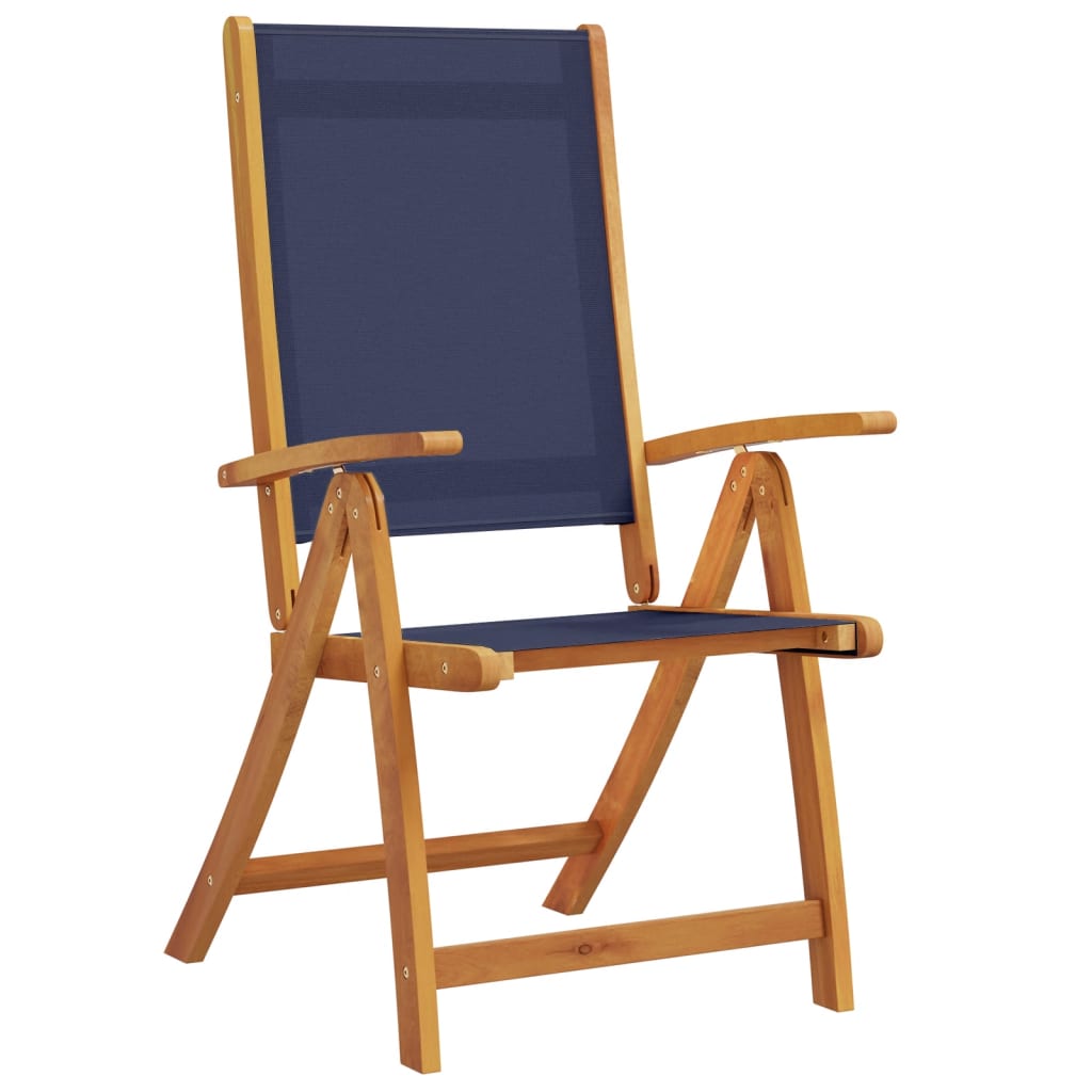 vidaXL Tuinstoelen inklapbaar 2 st massief acaciahout en textileen afbeelding