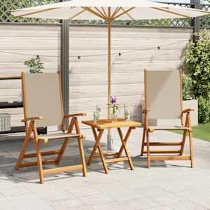 Zložljivi vrtni stoli 2 kosa trden akacijev les in tekstil