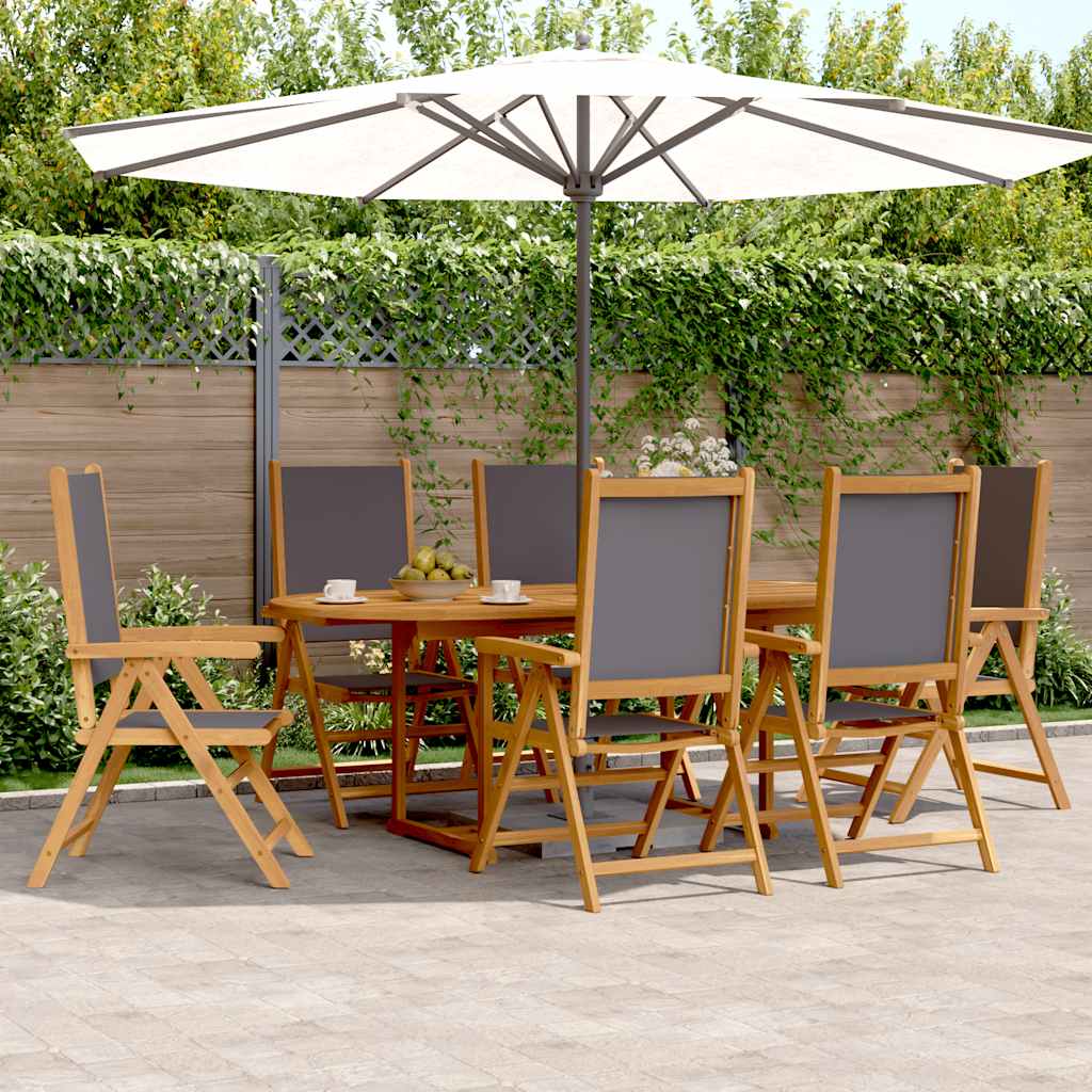 vidaXL Set mobilier de grădină 7 piese textil antracit/lemn masiv