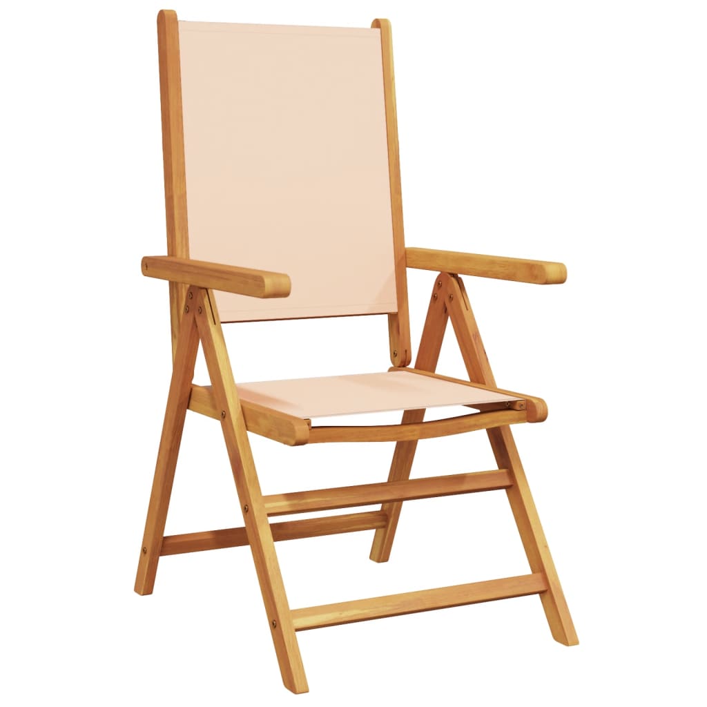 vidaXL 7-delige Tuinset massief hout en stof beige