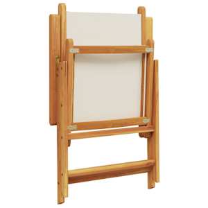 7dílný zahradní jídelní set krémově bílý textil a masivní dřevo - obrázek 7