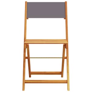 3dílný bistro set antracitový textil a masivní dřevo - obrázek 4