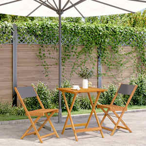 Bistro garnitura 3-delna antracit blago in trden les