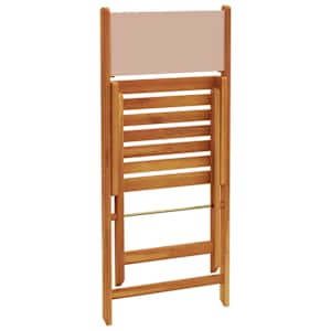 3dílný bistro set taupe textil a masivní dřevo - obrázek 7