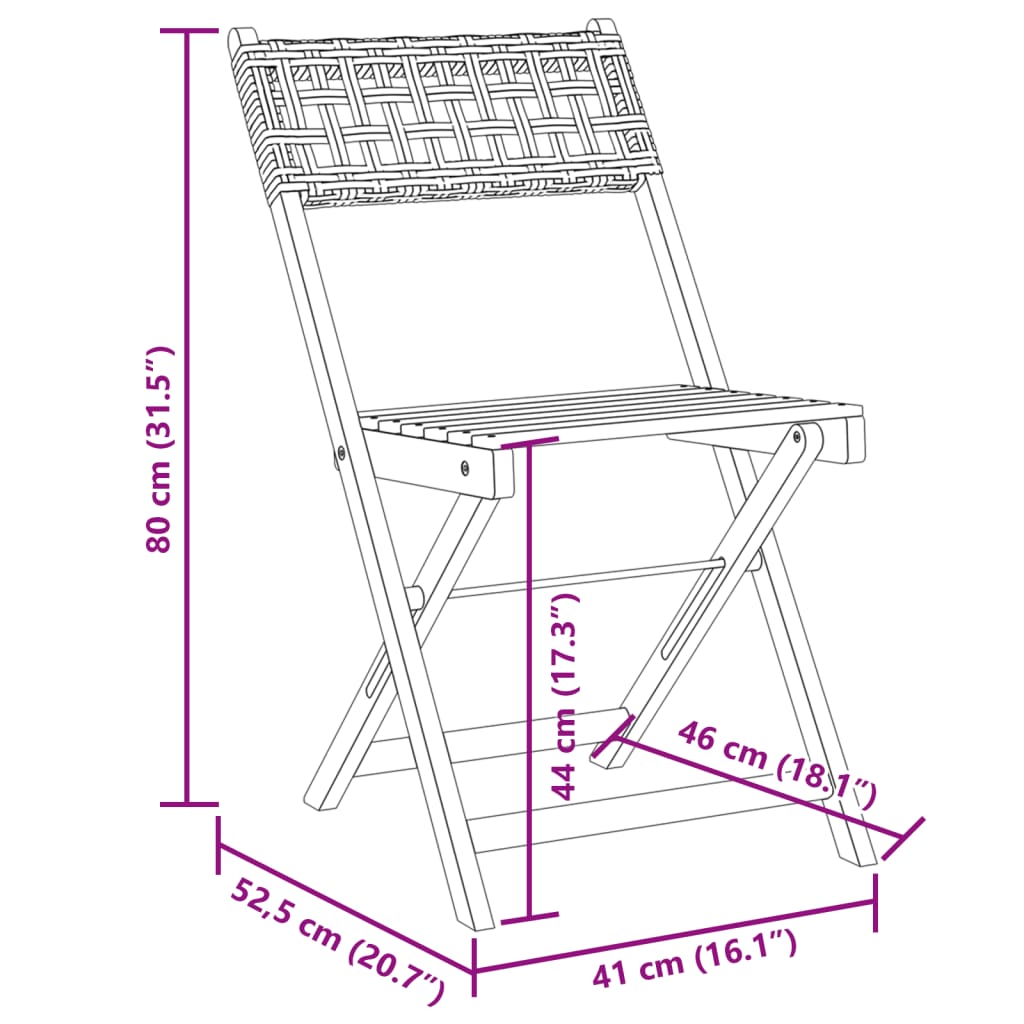 imagem de vidaXL 5pcs conjunto de jantar p/ jardim vime PE/ madeira maciça bege11