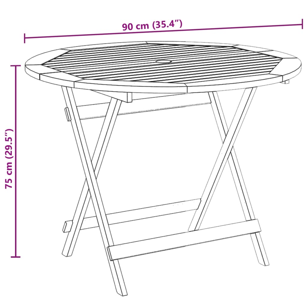 5-delige Tuinset massief hout en stof blauw en wit image 13