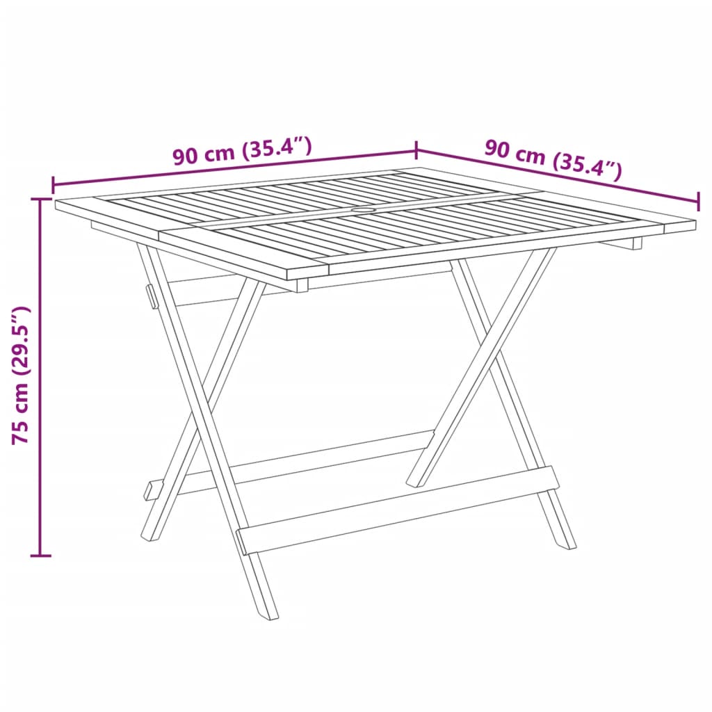 5-delige Tuinset bladpatroon stof en massief hout image 13