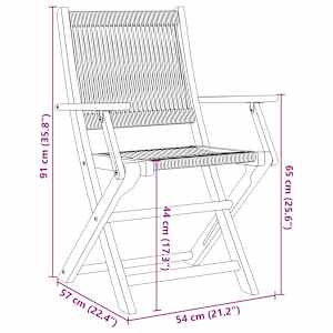3dílný bistro set šedý polypropylen a masivní dřevo - obrázek 12