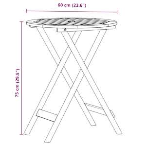 3dílný bistro set šedý polypropylen a masivní dřevo - obrázek 13