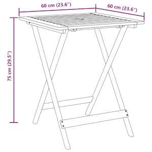 3dílný bistro set černý polyratan a masivní dřevo - obrázek 13