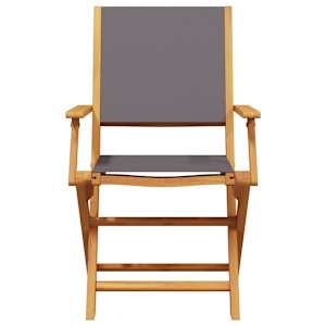 3dílný bistro set antracitový textil a masivní dřevo - obrázek 4