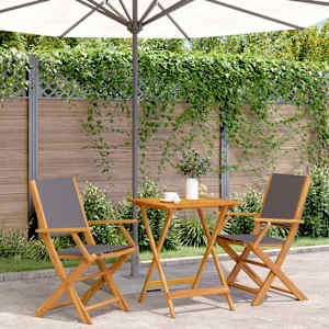 Bistro garnitura 3-delna antracit blago in trden les